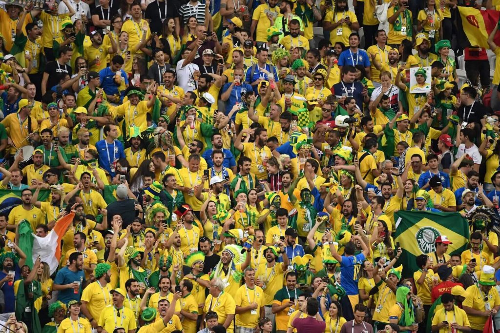 brazil fans in the stadium to see the match